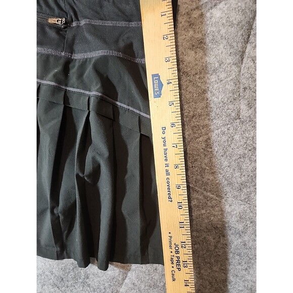 Athleta Pleated Skort Athletic Skirt Black Activewear with Zipper Pocket - Picture 8 of 9